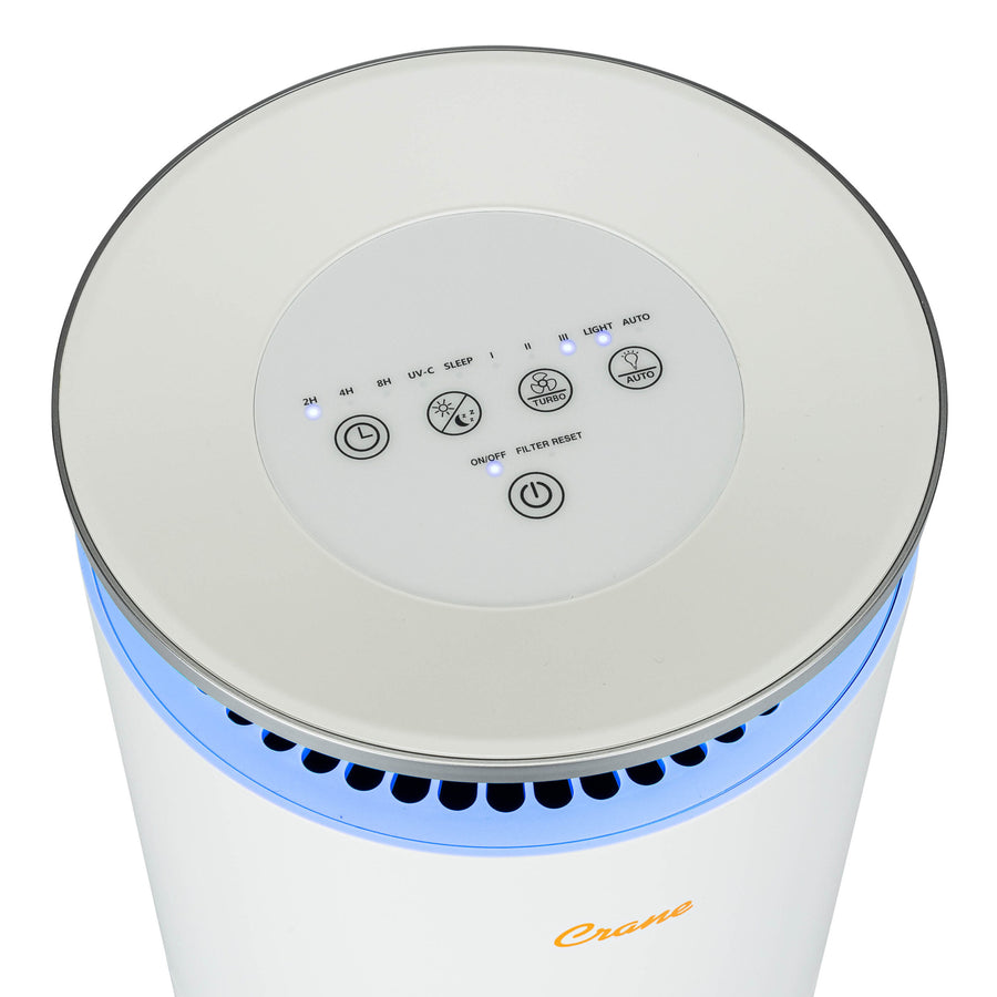 Crane Air Purifier with True HEPA Filter 500 Sq Feet Coverage Timer Function Sleep Mode Built in Air Quality Monitor EE-5069
