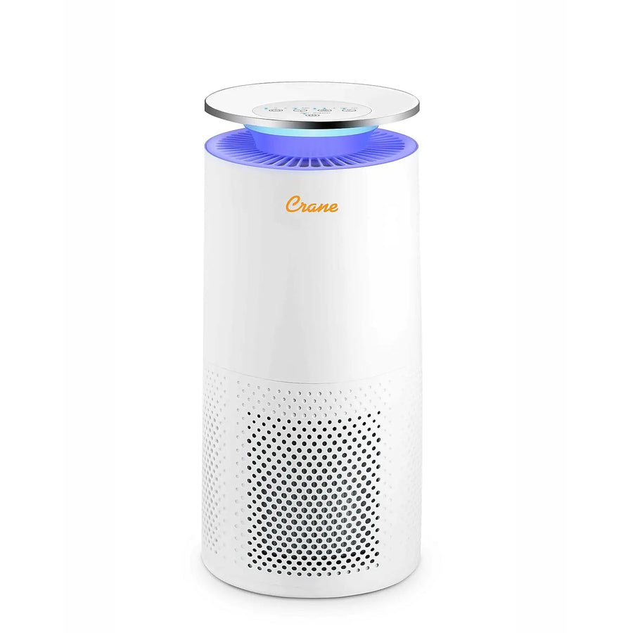 Crane Air Purifier with True HEPA Filter 500 Sq Feet Coverage Timer Function Sleep Mode Built in Air Quality Monitor EE - 5069 - Plastic Detox Now